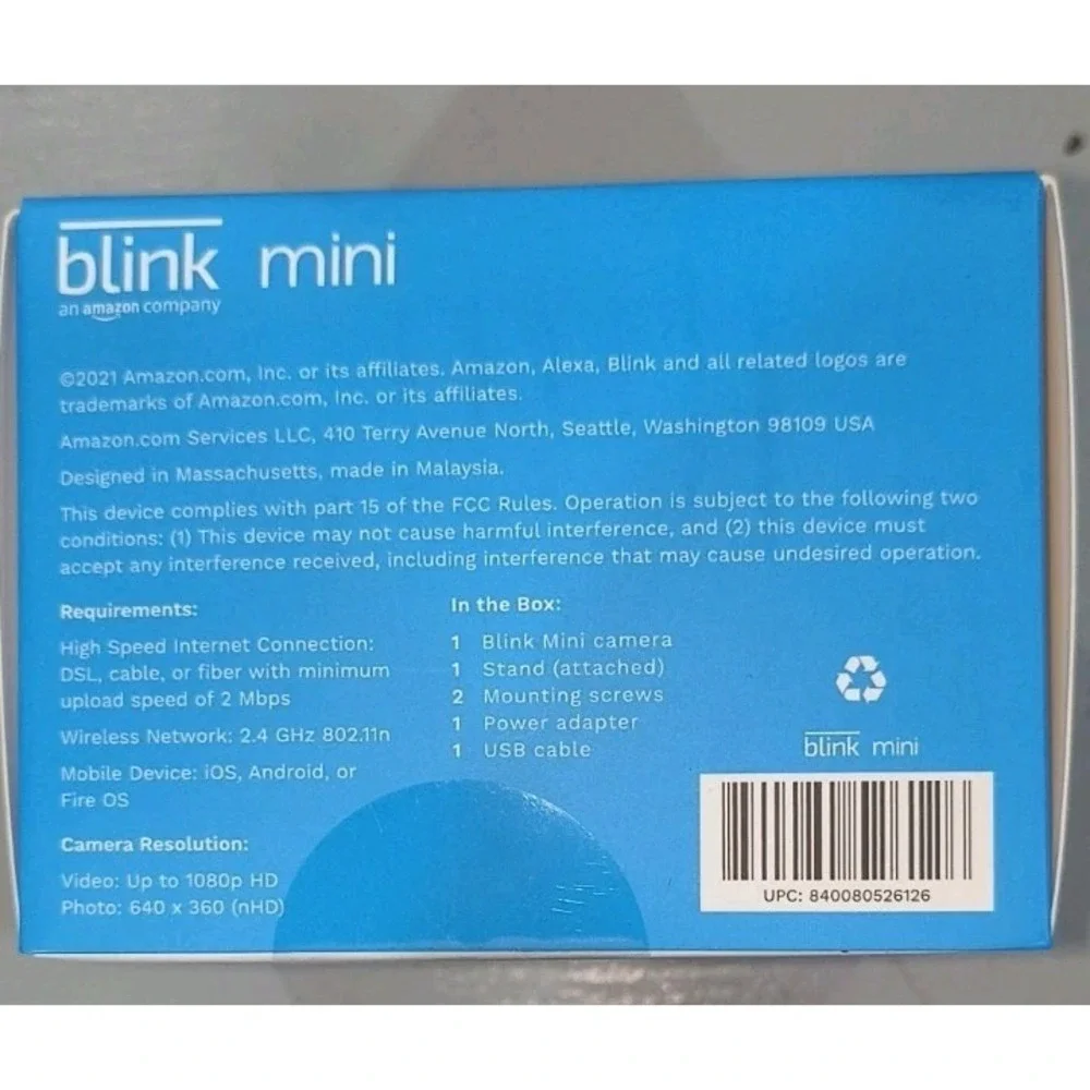 Lot Of 4 Blink Mini HD Indoor Plug-In Wi-Fi Camera Motion 2-Way Audio Alexa New